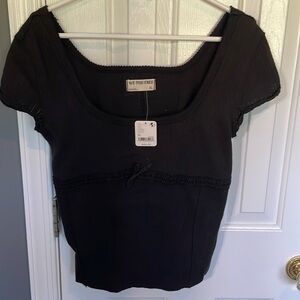 Fee People We the Free Black Cotton Top. Size XL. Tags. Excellent condition.